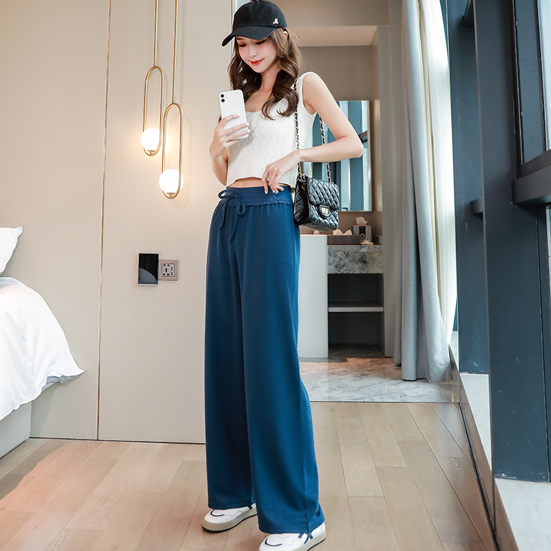 【柯西米】高腰显瘦花边阔腿裤