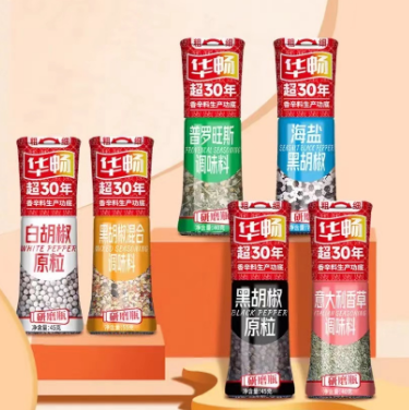 【京东试用】5.9元包邮！华畅 海盐黑胡椒研磨瓶75g