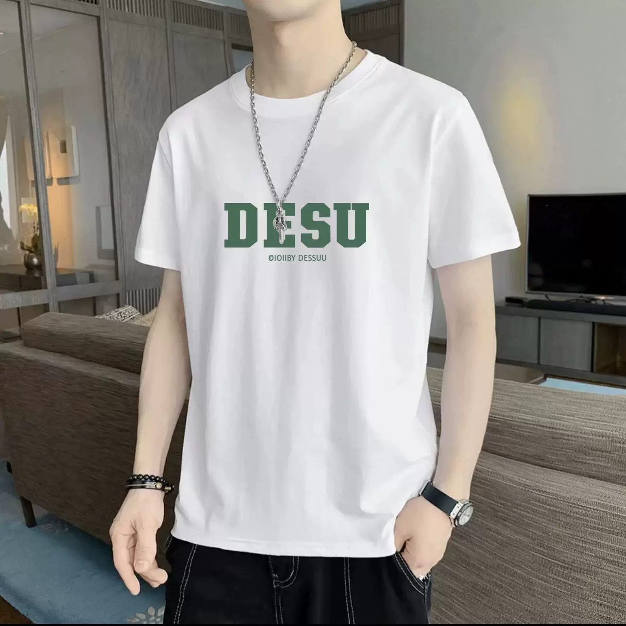 Desso棉情侣印花短袖T恤