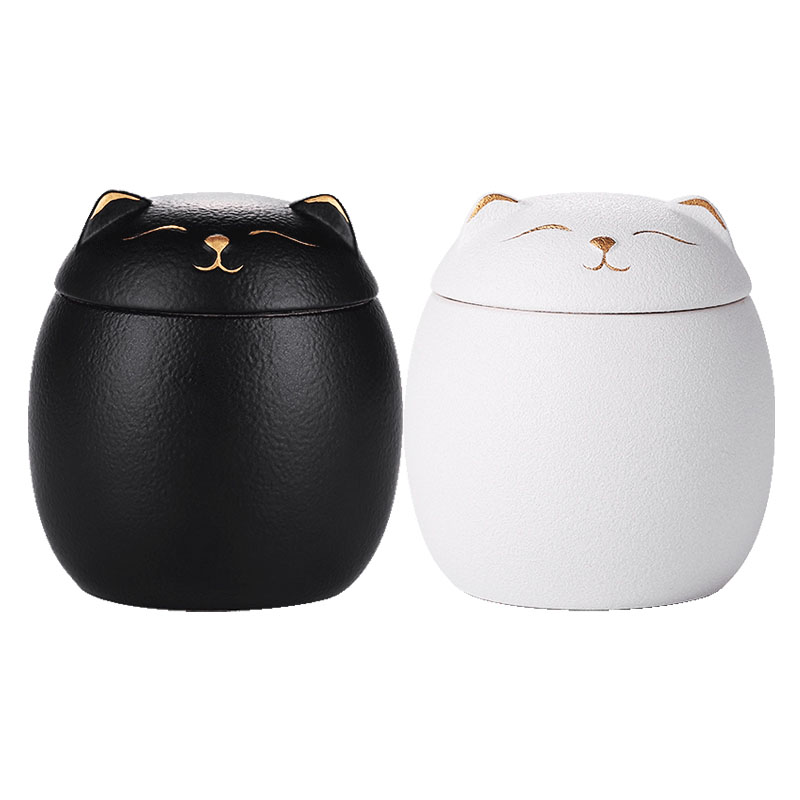 豪峰陶瓷萌猫茶叶罐小号便携防潮