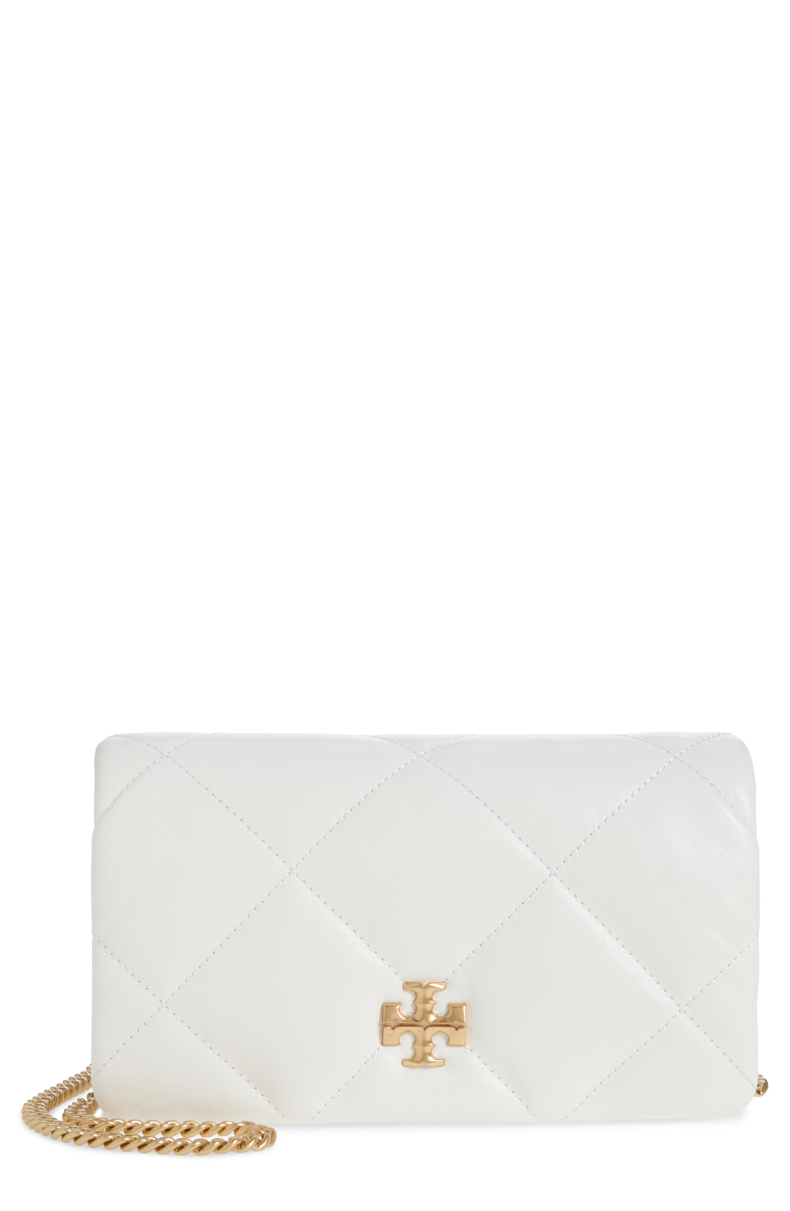 Tory Burch Kira Diamond Quilted Leather Wallet On a Chain