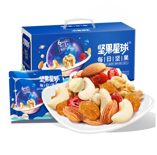 69元包邮！沃隆 坚果星球 混合每日坚果 30日装/ 600g