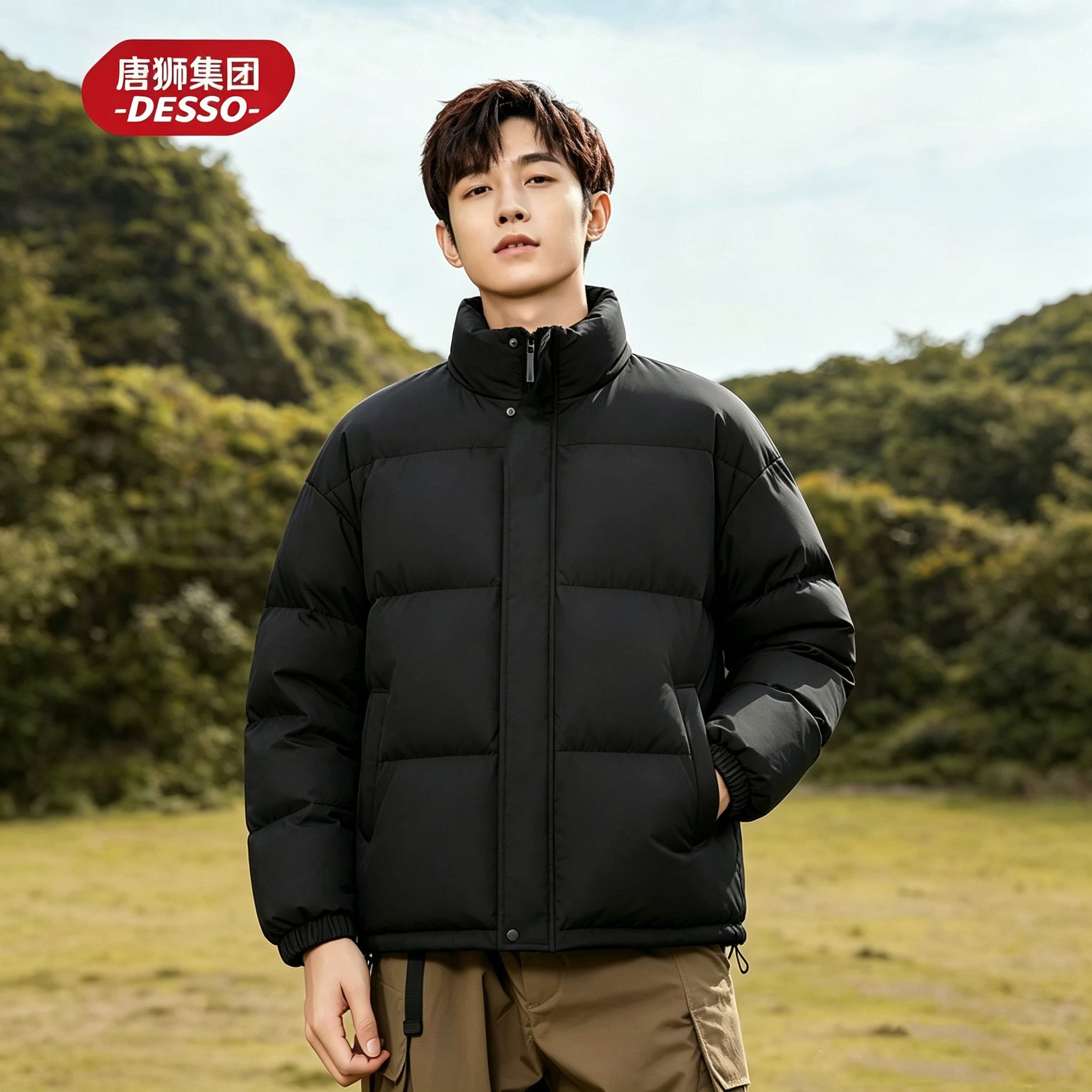 秋冬季唐狮集团DESSO棉服外套男女款情侣面包服防寒保暖棉袄5