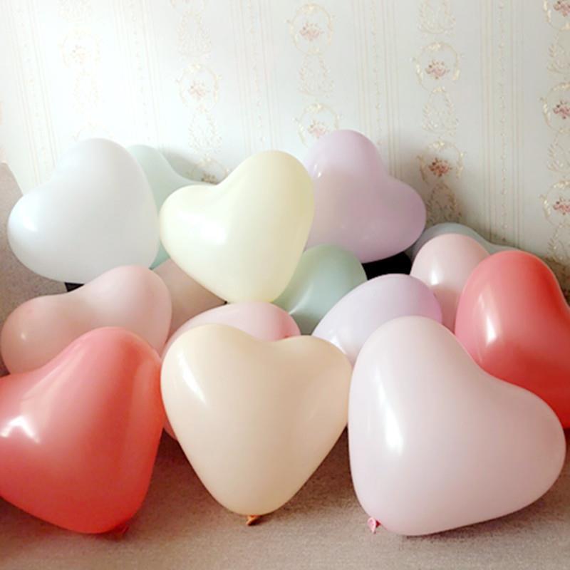 10寸马卡龙圆形心形结婚生日派对心形气球