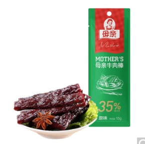 44.9元包邮！母亲  小包装牛肉零食肉干 18g*12包