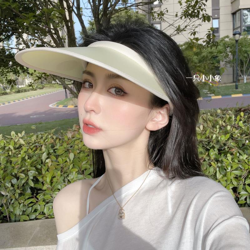 遮阳帽男女通用UV空顶帽子夏大檐遮脸太阳帽
