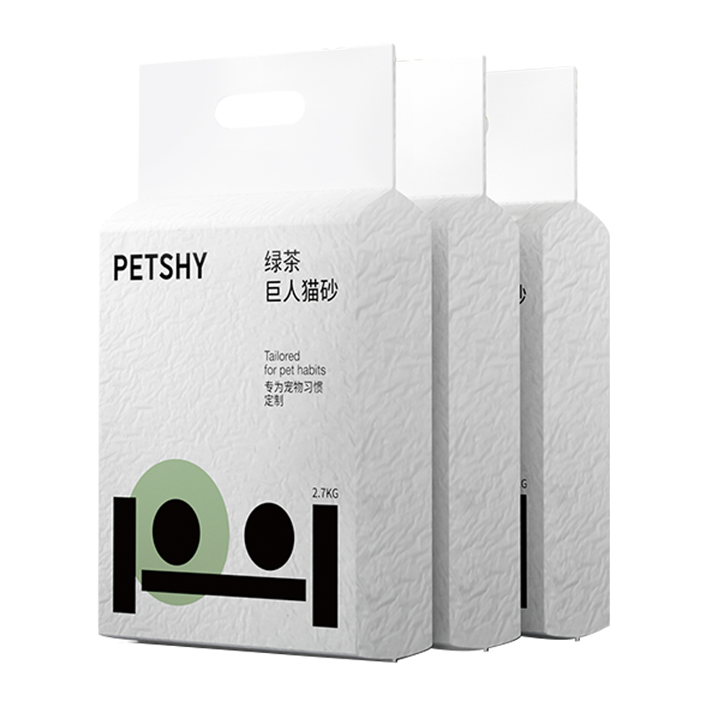 Petshy绿茶巨人除臭混合猫砂2.7kg*3包
