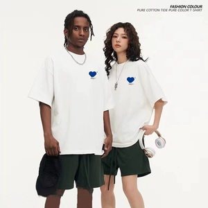 重磅棉T时尚新款印花短袖t恤男女情侣夏季新品百搭休闲短袖上衣
