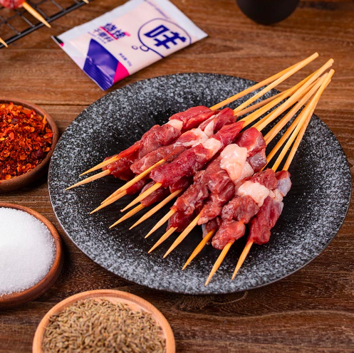 159元包邮！草原领头羊 内蒙古烧烤家庭羊肉串 100只（1250g）