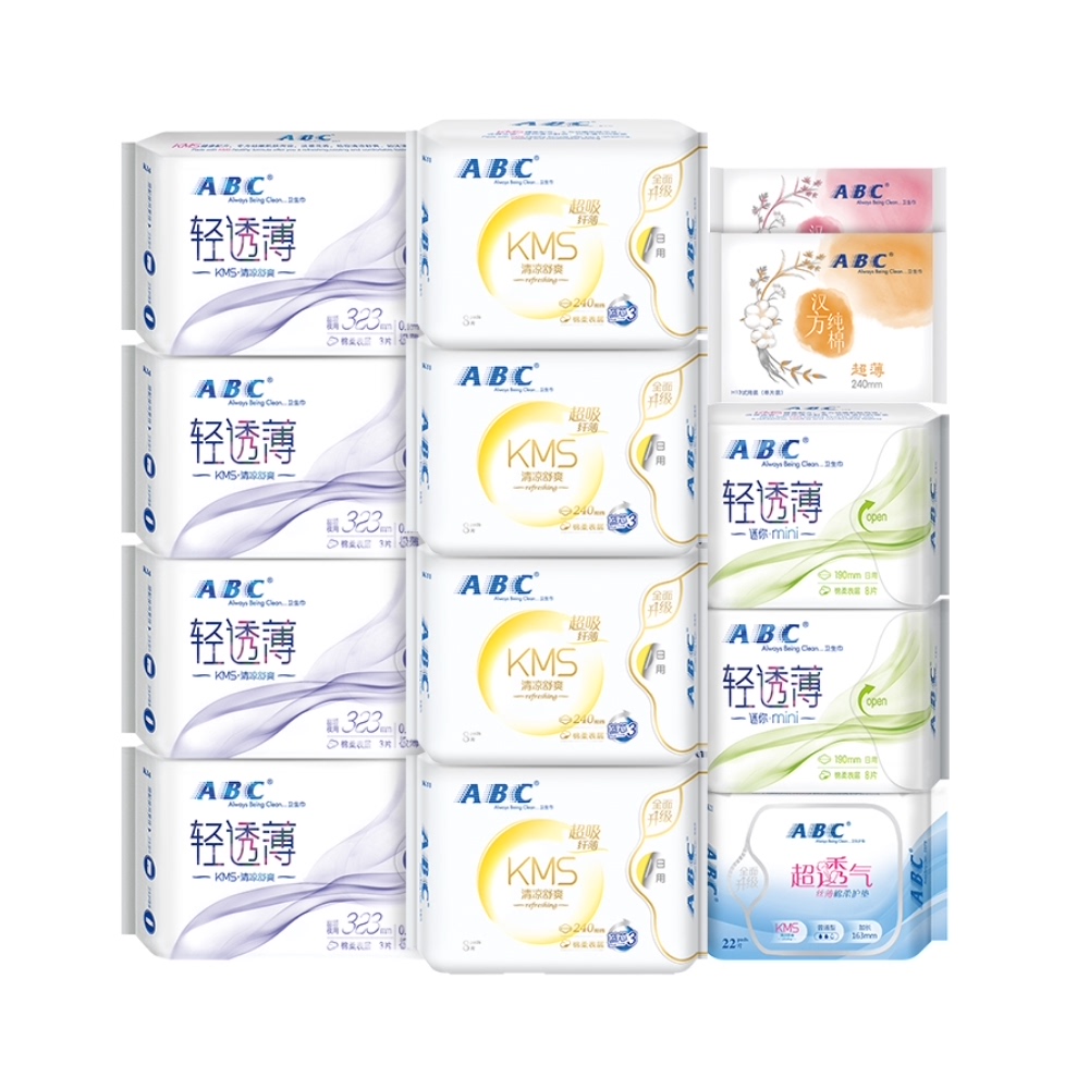 ABC卫生巾棉柔日夜组合11包