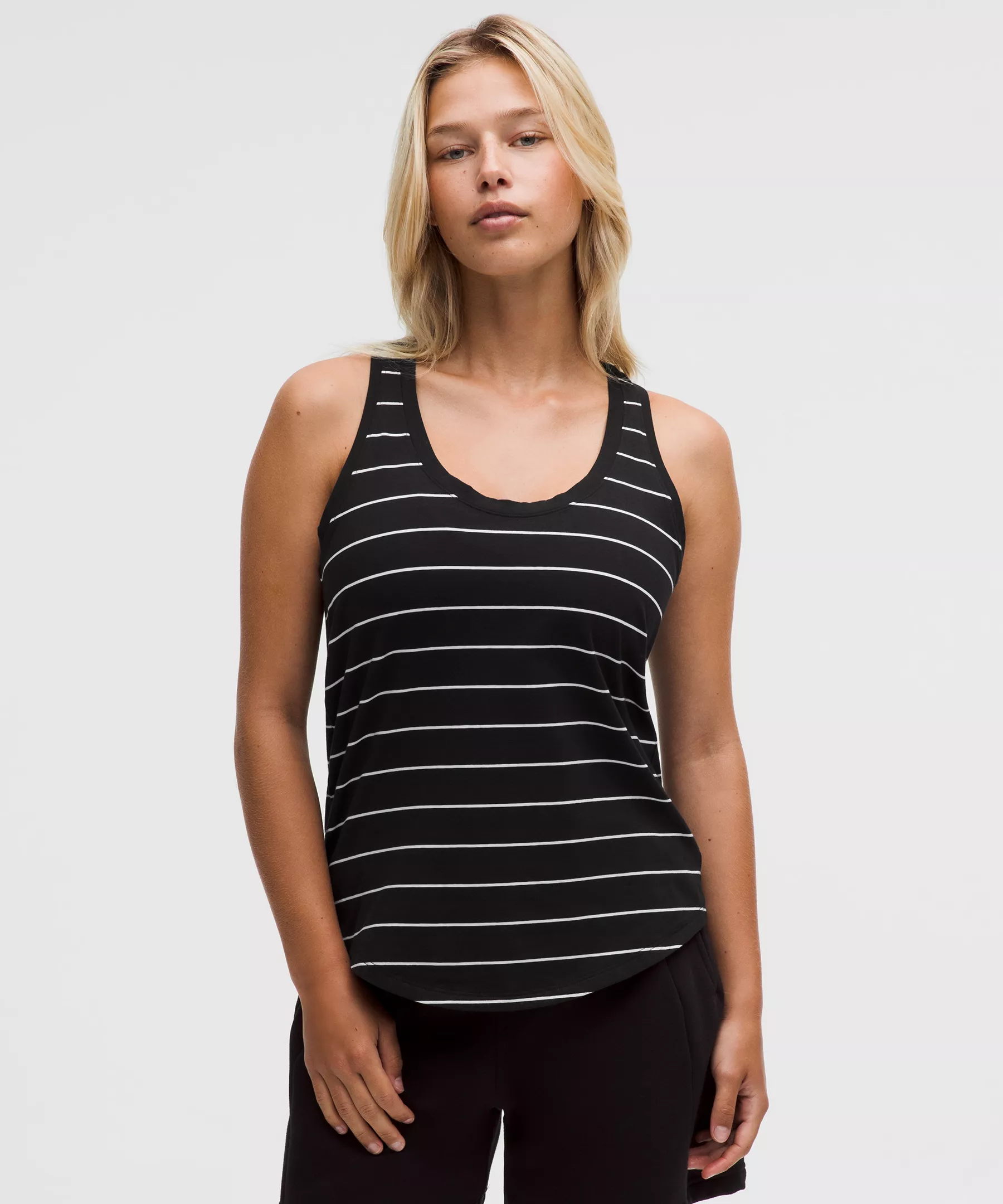 Lululemon Love Tank 女士背心 Swap Stripe Black White 14