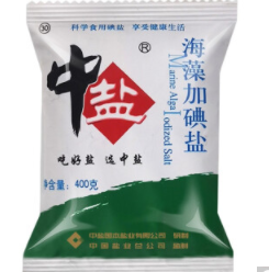 9.9元包邮！中盐 海藻加碘盐食用盐 400g*6袋