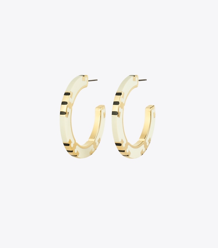 tory burch T Stripe Hoop Earrings