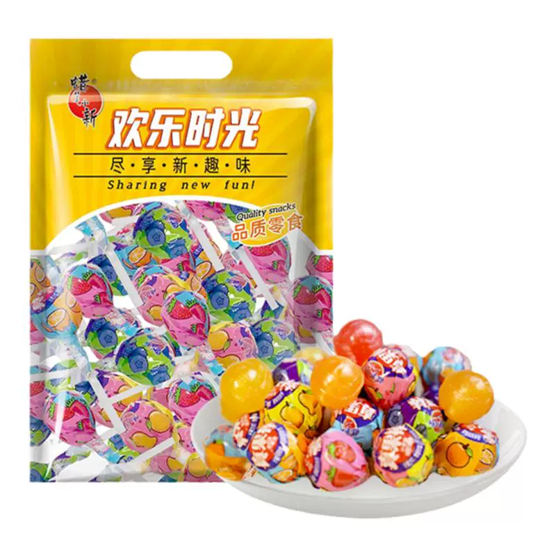 蜡笔小新真果棒棒糖480g袋装48支水果味儿童糖果零食批发