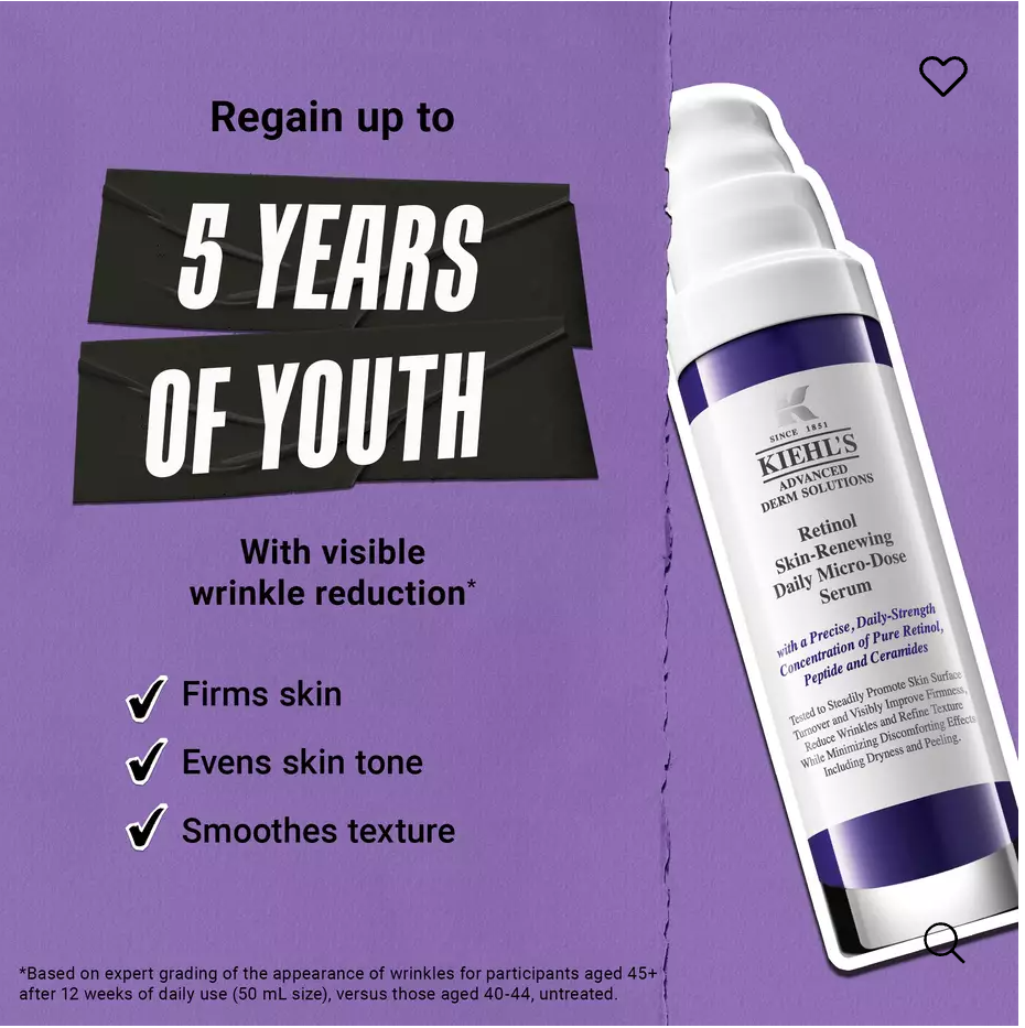 早C晚A！Kiehl’s 科颜氏A醇抗老精华乳 30/50ml可选