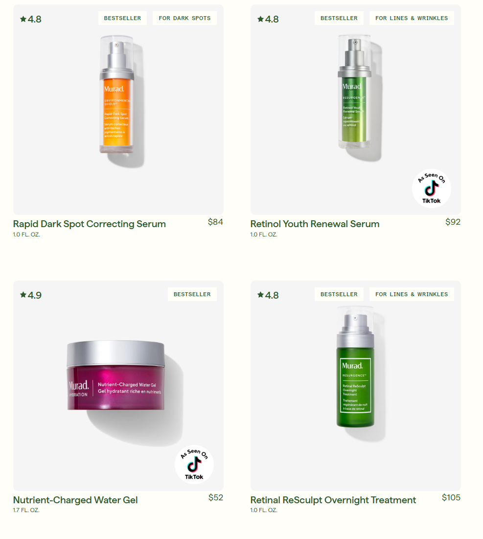 Murad Skin Care 官网亲友大促,精选无门槛7.5折+满赠折扣码