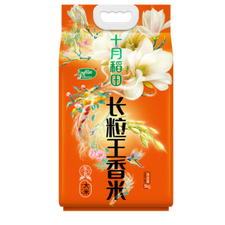 29.8元！十月稻田 长粒王香米 5kg（需拍3件，付89.5元）