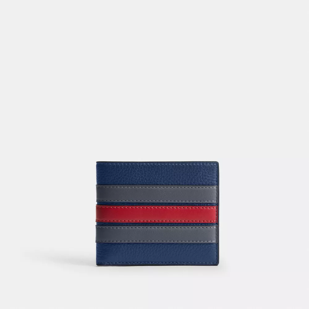 coach id billfold wallet with varsity stripe CDC89-RHY