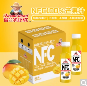 13.2元/件！福兰农庄 NFC100%芒果汁300ml*6瓶*6件