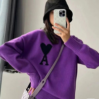 AMI 紫色高领 毛衣