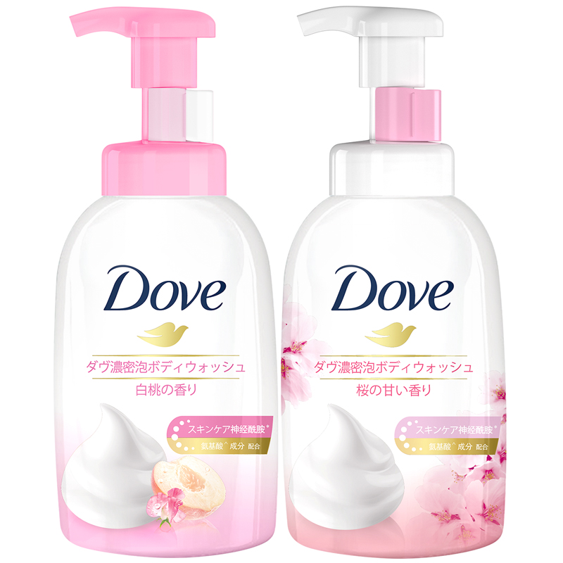 多芬氨基酸表活白桃+樱花云朵泡泡沐浴露