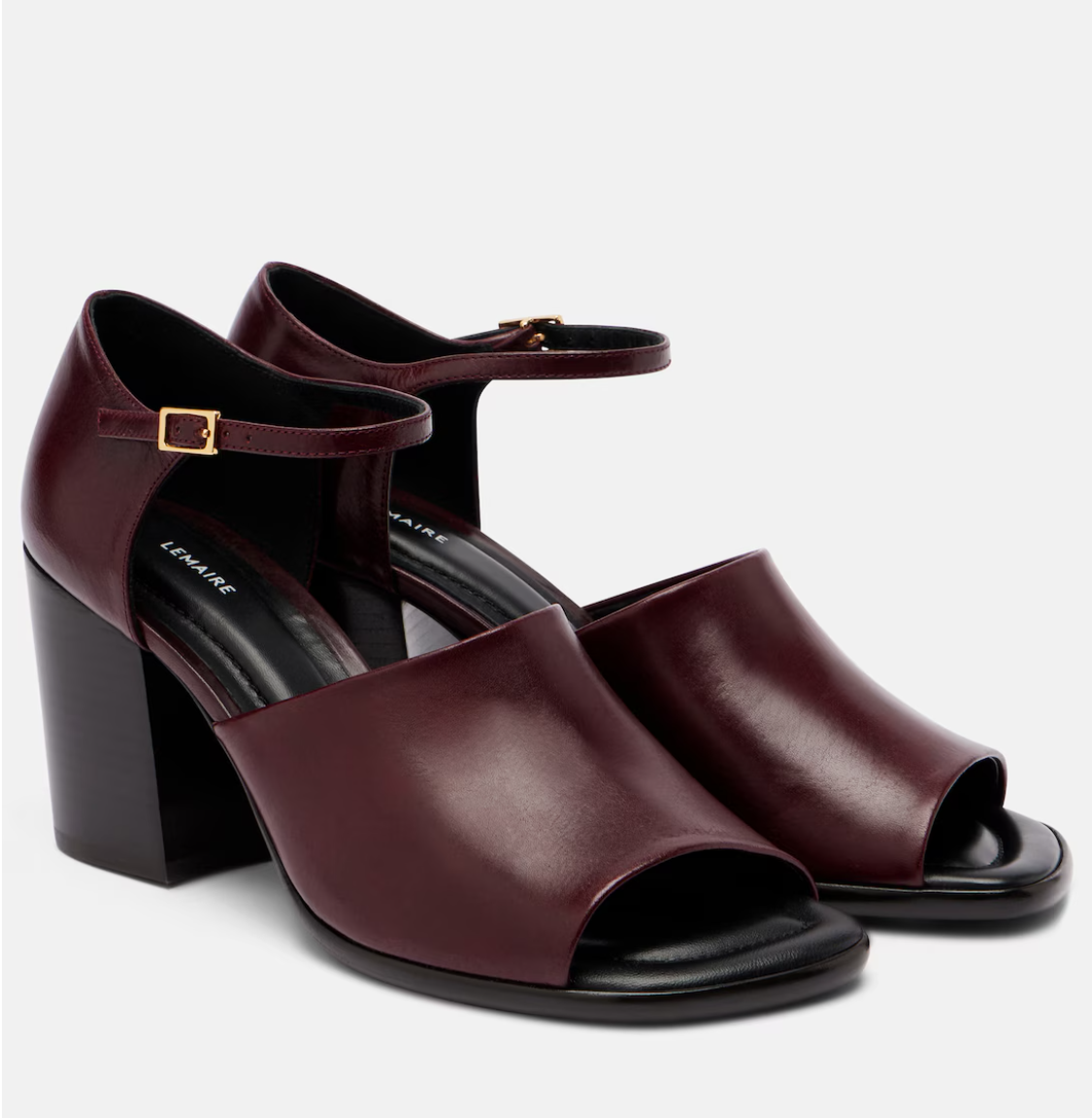 Lemaire 酒红粗跟凉鞋56折入手低至7折+额外8折后481刀
