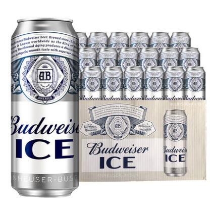 43.32元包邮！Budweiser 百威 ICE冰啤酒 500ml*18听