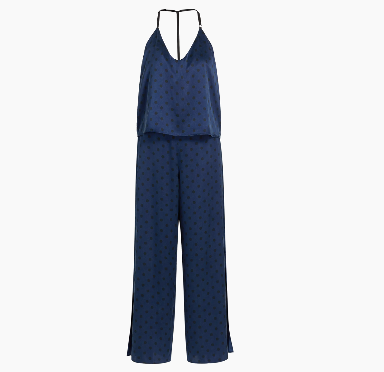 Lunya Black Silk Cami and Pant Set