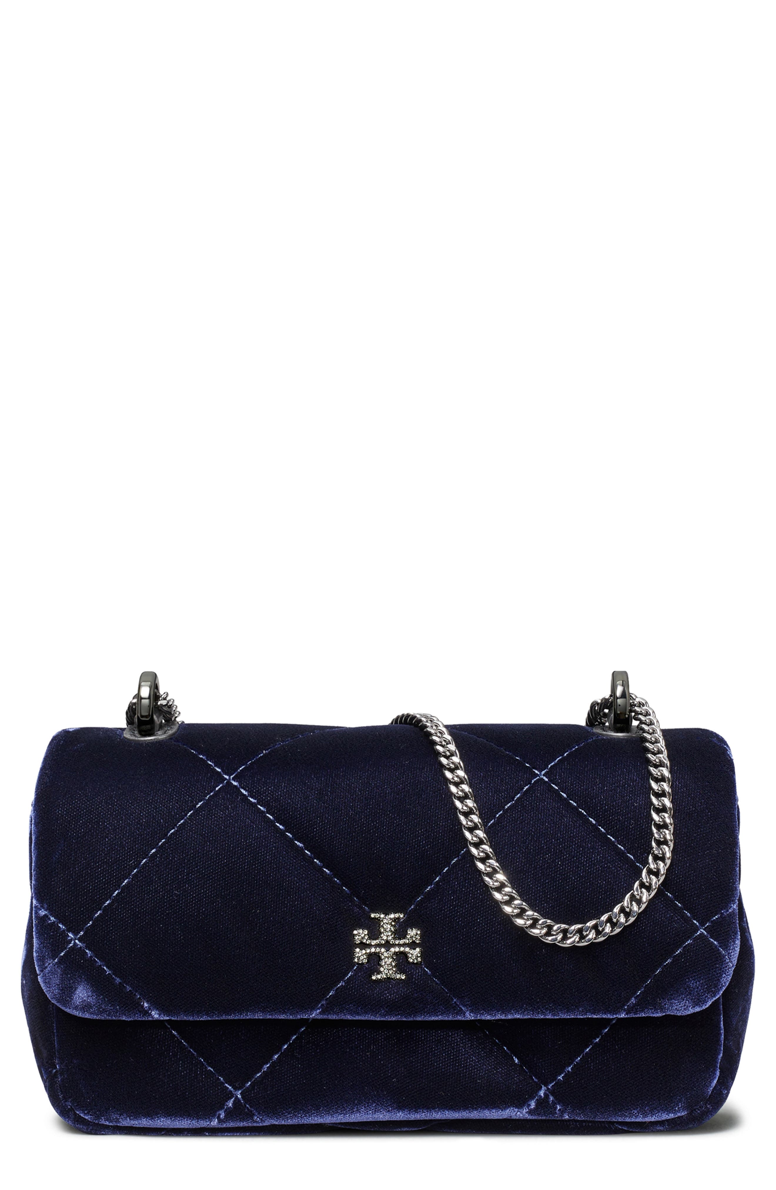Tory Burch Kira Velvet Quilted 汤丽柏琦单肩包 Perfect Navy