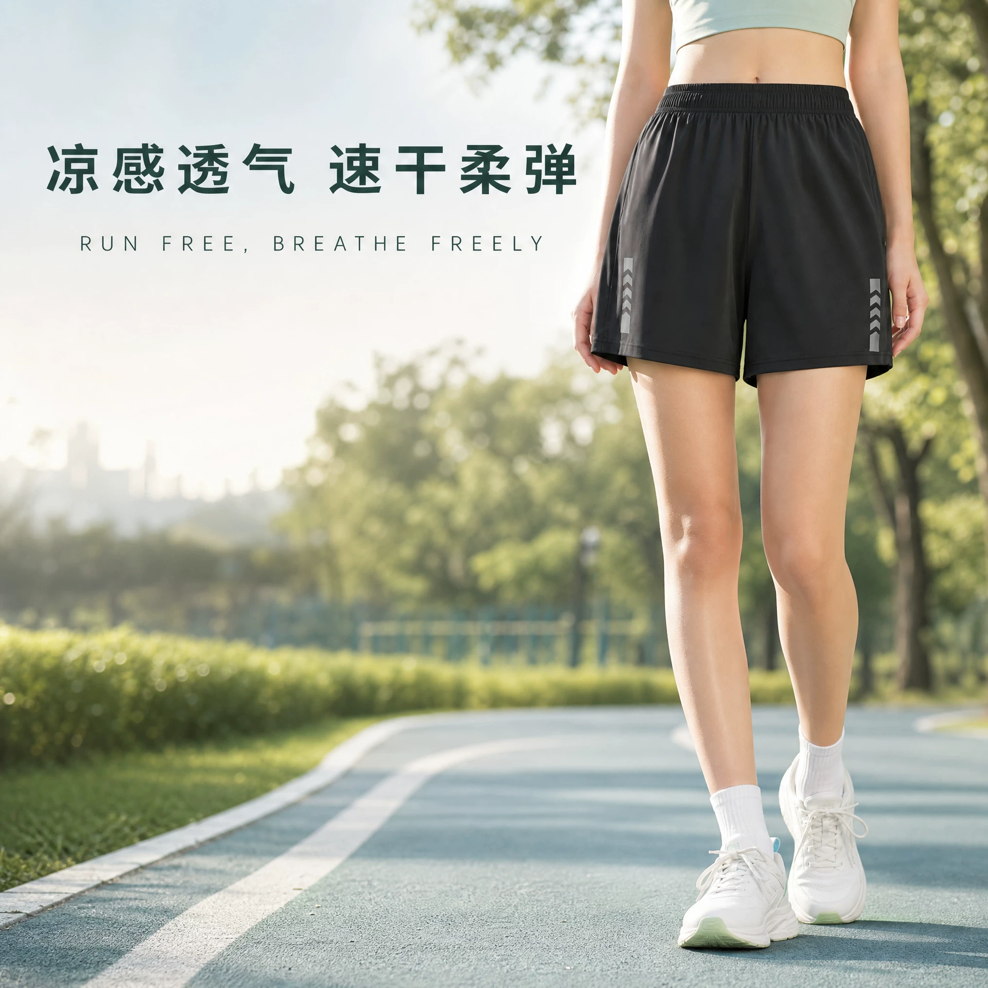 速干冰丝女士五分短裤