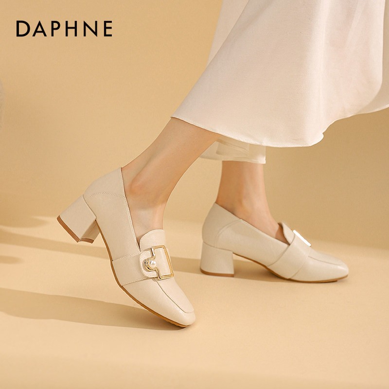 【JD旗舰店】达芙妮（DAPHNE） 小皮鞋英伦风潮流单鞋乐福鞋