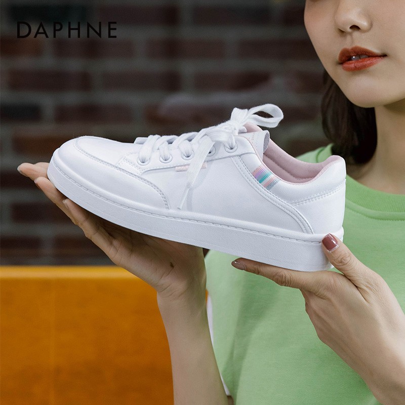 【JD旗舰店】达芙妮（DAPHNE） 春季新款小白鞋