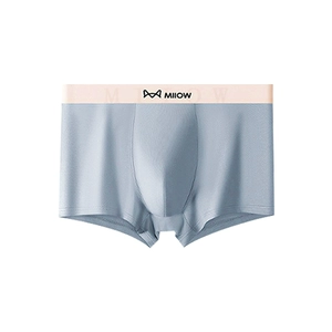 猫人纯棉男士平角内裤10A抑菌透气吸汗舒适大码四角裤衩撞色腰头