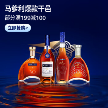 京东 马爹利爆款干邑 部分满199减100