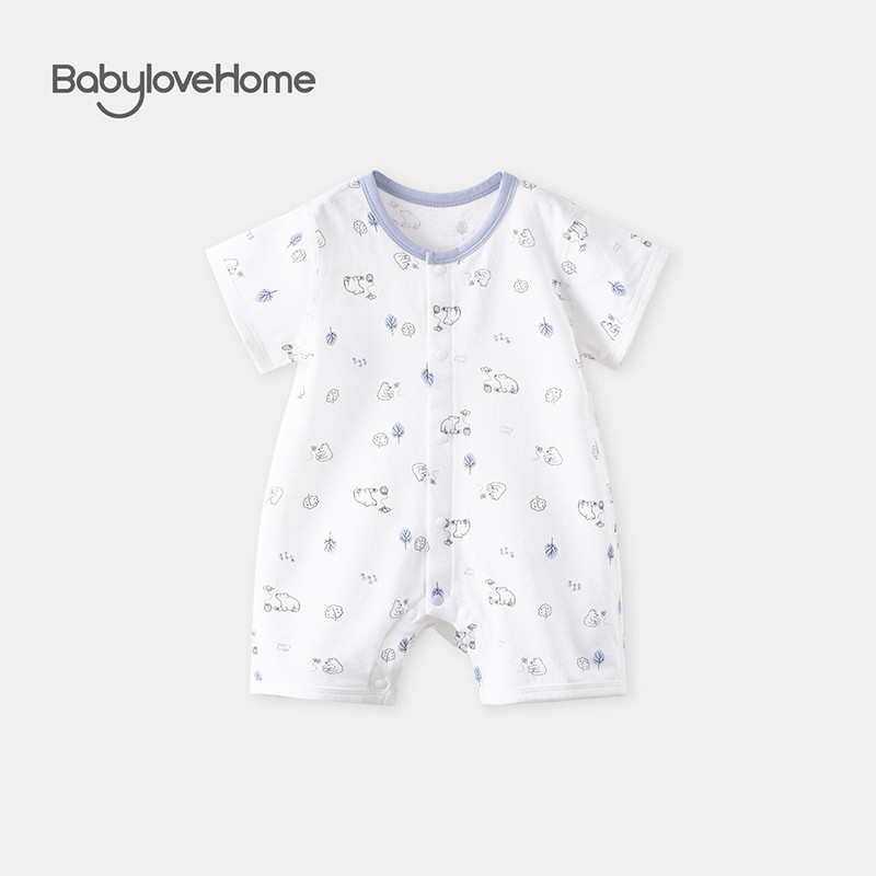 男女宝宝夏季纯棉短袖连体衣