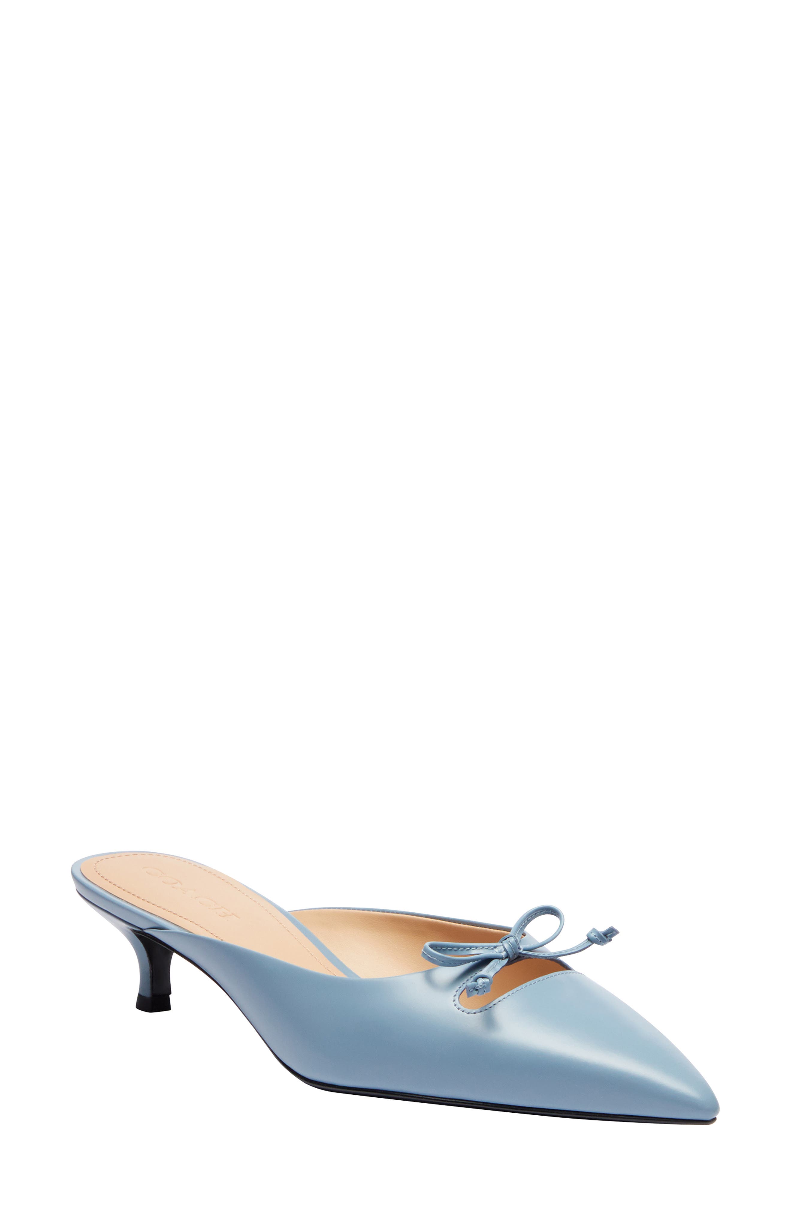 COACH Runway Pointed Toe Kitten Heel Mule