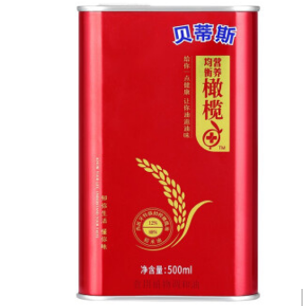 14.9元包邮！贝蒂斯 稻米橄榄调和油500ml