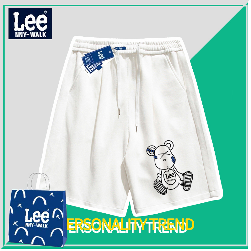 Lee联名款白色运动潮流短裤