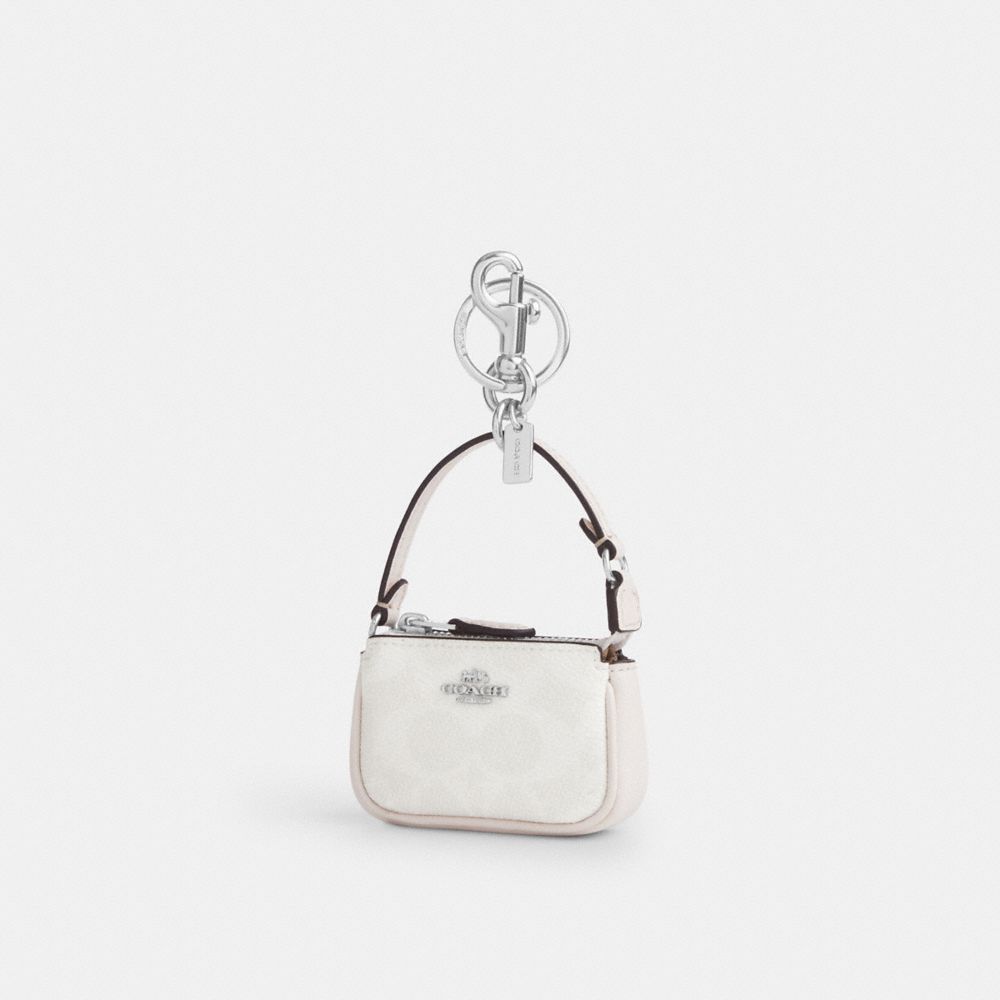 coach mini nolita bag charm in signature canvas CX067-SVXU5