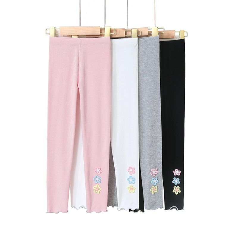 女童打底裤春夏薄款洋气小童贴花长裤子