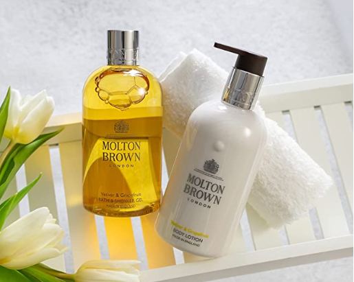 moltonbrown摩登布朗香根草葡萄柚沐浴露身体乳礼盒300ml2