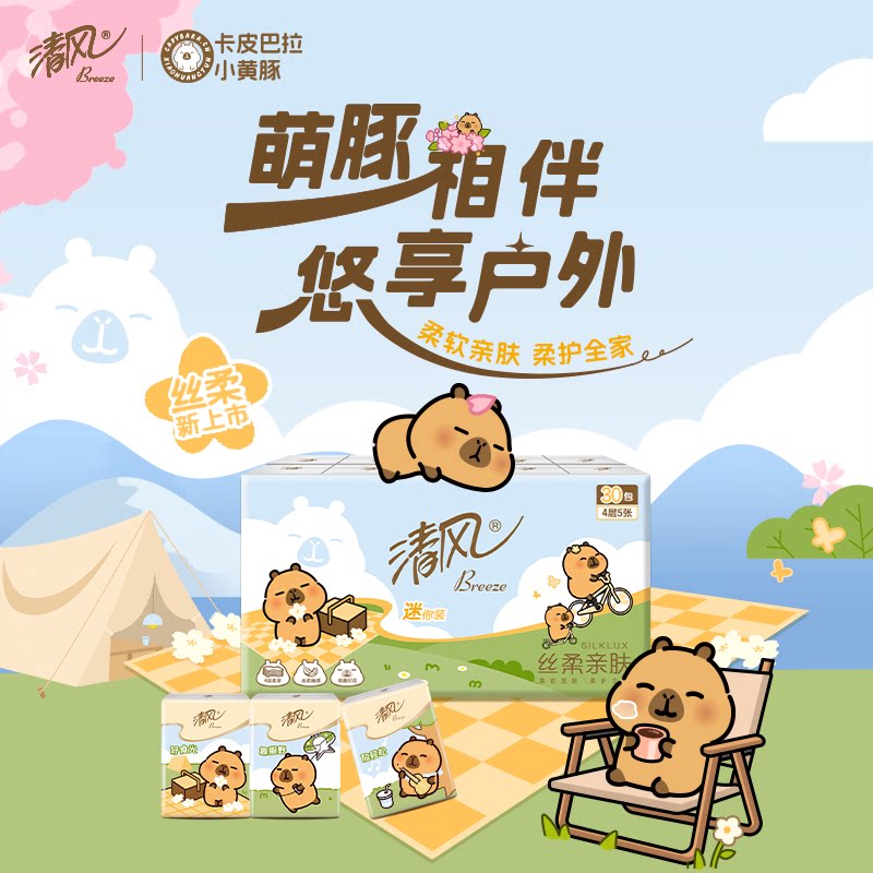 清风手帕纸抽纸60包