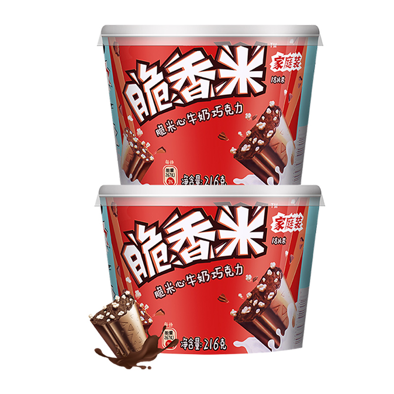 德芙脆香米牛奶夹心巧克力216gx2