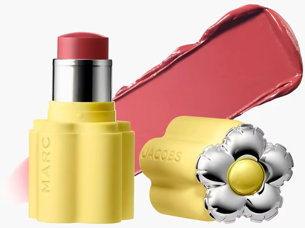 Marc Jacobs Beauty Joystick Blush Stick swatches and packaging display