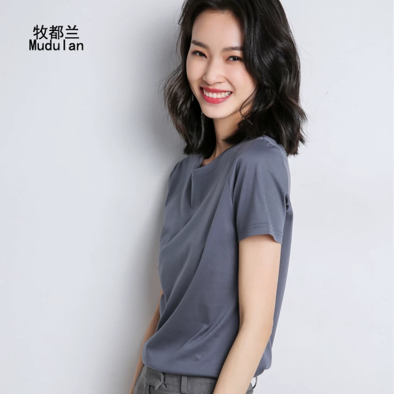 牧都兰！纯棉T恤女修身韩版百搭短袖