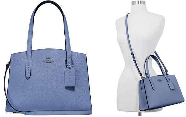 蓝色补货coach蔻驰charlie28女士手提包