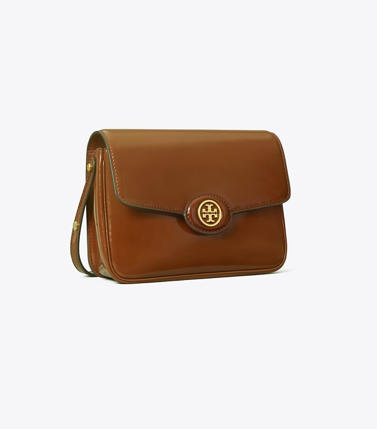 Tory Burch Robinson Spazzolato豆腐包Dark Sienna棕色