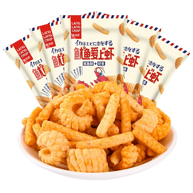 鱿鱼爱上虾网红同款虾条30gx10包
