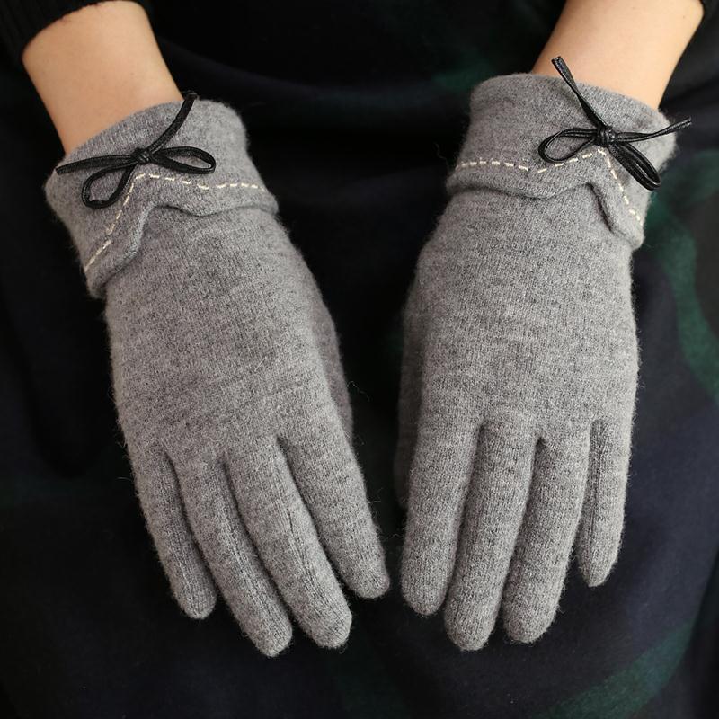 【JD旗舰店】斯普琳 羊毛手套女 灰色