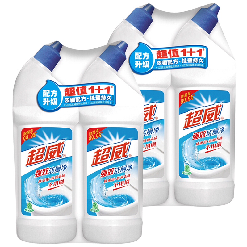 4瓶装【超威】洁厕灵厕所清洁剂